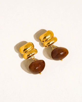 Annina 18K Gold Agate Drop Earrings