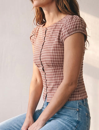Autumn Charm Plaid Top