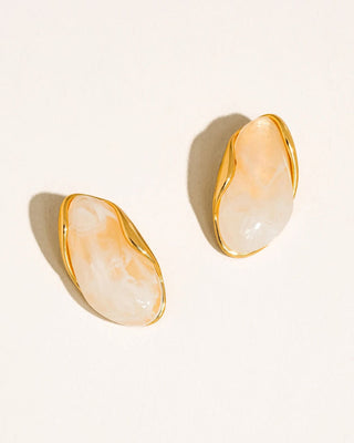 Autumn Glow Resin Drop Earrings | Yellow Gold 