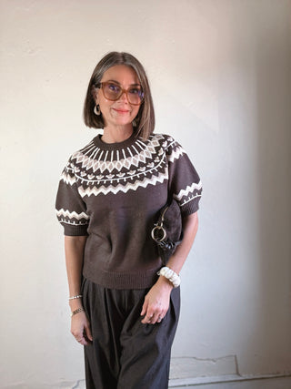 Nordic Muse Short Sleeve Sweater