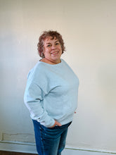 Load image into Gallery viewer, Cloud Blue Off Shoulder Sweater
