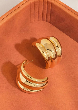 18K Layered Spiral Colton Earrings | Gold