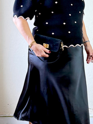 Vicky Suede Bag Black