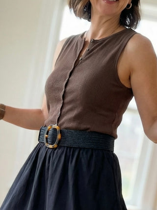 Black Stretch Woven Belt