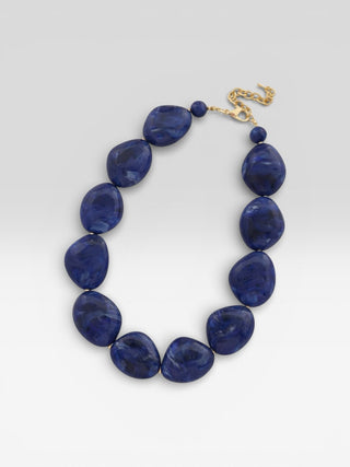 Blue Acetate Resin Statement Necklace