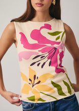 Load image into Gallery viewer, Boat Neck Sleeveless Tropical Printed Top
