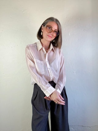 Blush Veil Organza Shirt
