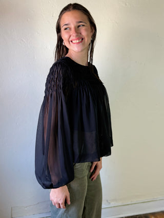 After Dark Smocked Blouse