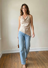 Load image into Gallery viewer, Champagne Nights Satin Halter Top
