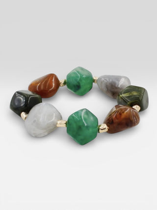 Chunky Resin Stone Stretch Bracelet