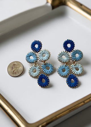 Coastal Bloom Raffia Statement Earrings