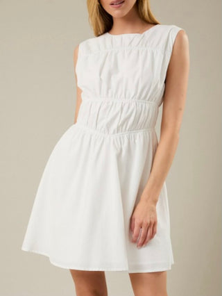 Covered Shoulder Fit and Flare Mini Dress