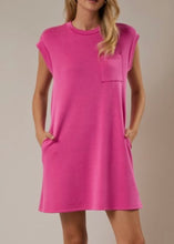 Load image into Gallery viewer, Cuffed Sleeve Pocket Mini Dress | Pink
