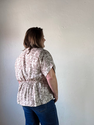 Extended Size Garden Pleat Blouse