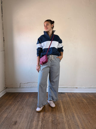 Buttermelon Heritage Gingham Lounge Pants, comfortable casual pant with classic gingham pattern and relaxed fit.