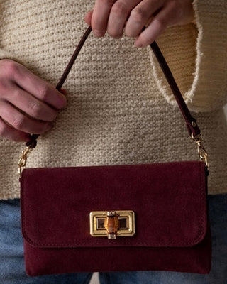 Vicky Suede Bag Burgundy