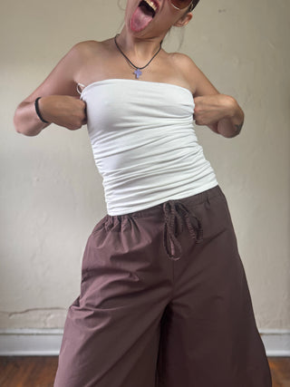 Reversible Scrunch Tube Top | White