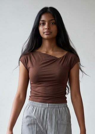 Draped Asymmetry Knit Top