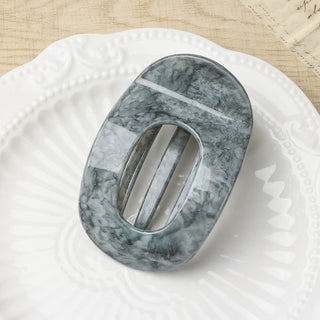 Elegant Marbled Oval Hair Clip|| Gray 