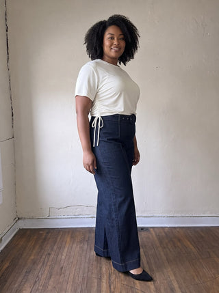 Extended Size Harbor Denim Wide Leg Pants