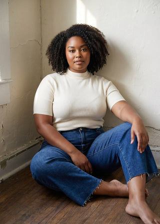 Extended Size Madison Mock Neck Sweater Top
