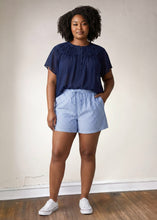 Load image into Gallery viewer, Extended Size Ruffled Yoke Henley Blouse
