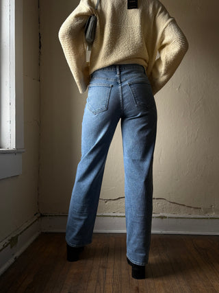Just Black Denim V-Waist Straight Leg Jeans – Light Denim