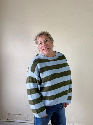 Extended Size Lakeside Stripe Sweater