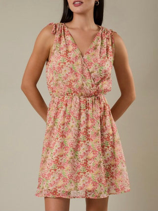 chiffon surplice dress Plus Surplice Neck Long Sleeves Swiss Dot Belted Chiffon Party Dress