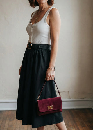 Vicky Suede Bag Burgundy