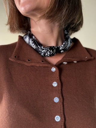 Heritage Paisley Mulberry Silk Scarf | Black