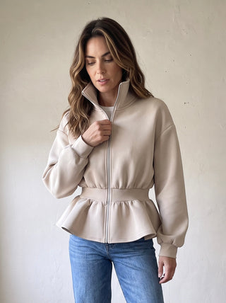 Sloane Sculpted Scuba Peplum Jacket