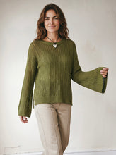 Load image into Gallery viewer, Olive Grove Open Knit Sweater

