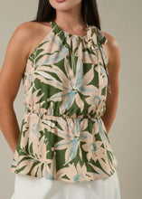 Load image into Gallery viewer, Halter Tie Neck Peplum Top
