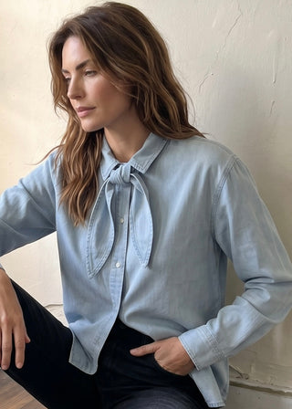 Harbor Bow Chambray Button Down Shirt