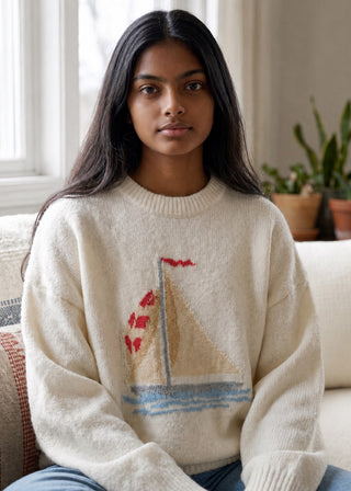 Harbor Days Sailboat Sweater