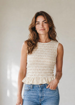 Harbor Stripe Smocked Tank