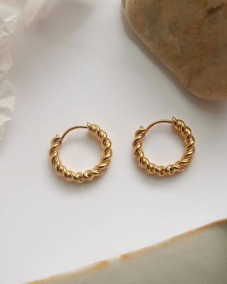 Harper Twisted Gold Hoop Earrings
