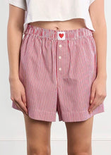 Load image into Gallery viewer, Heart Detail Stripe Boxer Shorts
