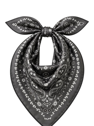 Heritage Paisley Mulberry Silk Scarf | Charcoal