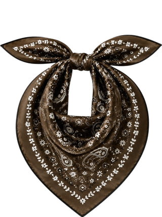 Heritage Paisley Mulberry Silk Scarf | Chocloate Brown 