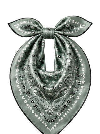 Heritage Paisley Mulberry Silk Scarf | Sage 