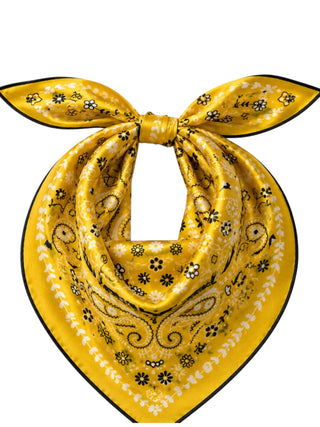 Heritage Paisley Mulberry Silk Scarf | Yellow 