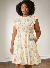 Load image into Gallery viewer, Extended Floral Smocked Ruffle Tank Dress

