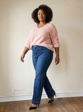 Load image into Gallery viewer, Extended Blush Mohair V-Neck Sweater Top
