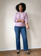 Load image into Gallery viewer, Extended Lavender Pearl Hearts Pullover Sweater
