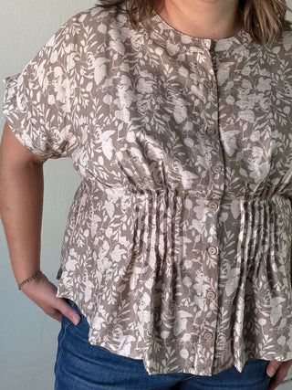 Extended Size Garden Pleat Blouse