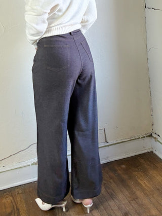 Chocolate Tailored Knit Denim Pants