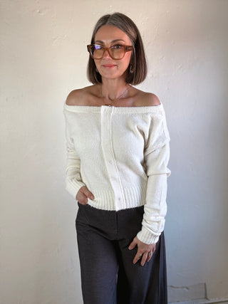 Soft Focus Off Shoulder Cardigan