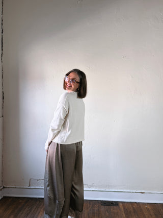 Classic Button-Up Knit Cardigan | Ivory